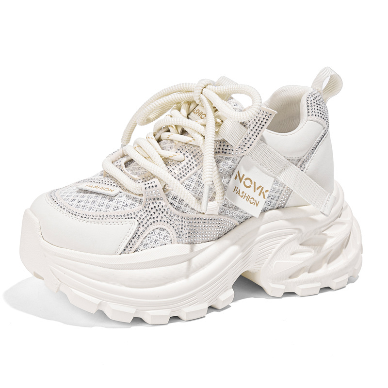 Wedge Heeled Sneaker - Damskie sneakersy na platformie 8 cm,