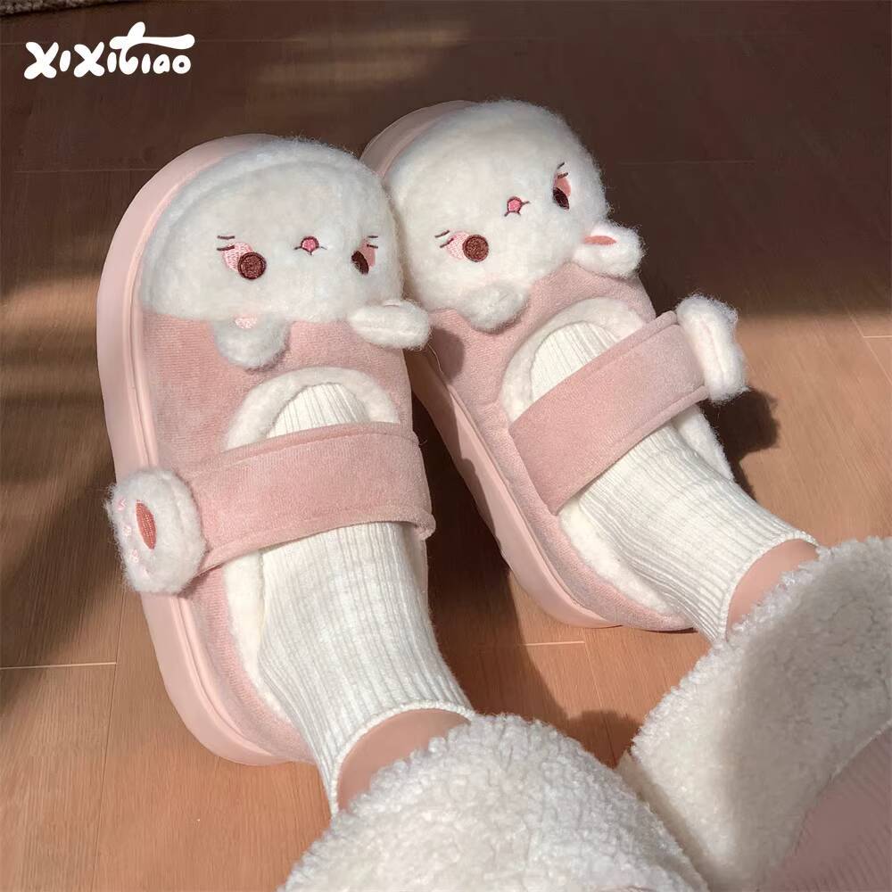 Women'S Shoes For Fall - Zimowe Kapcie Domowe Miękkie Urocze Kapcie