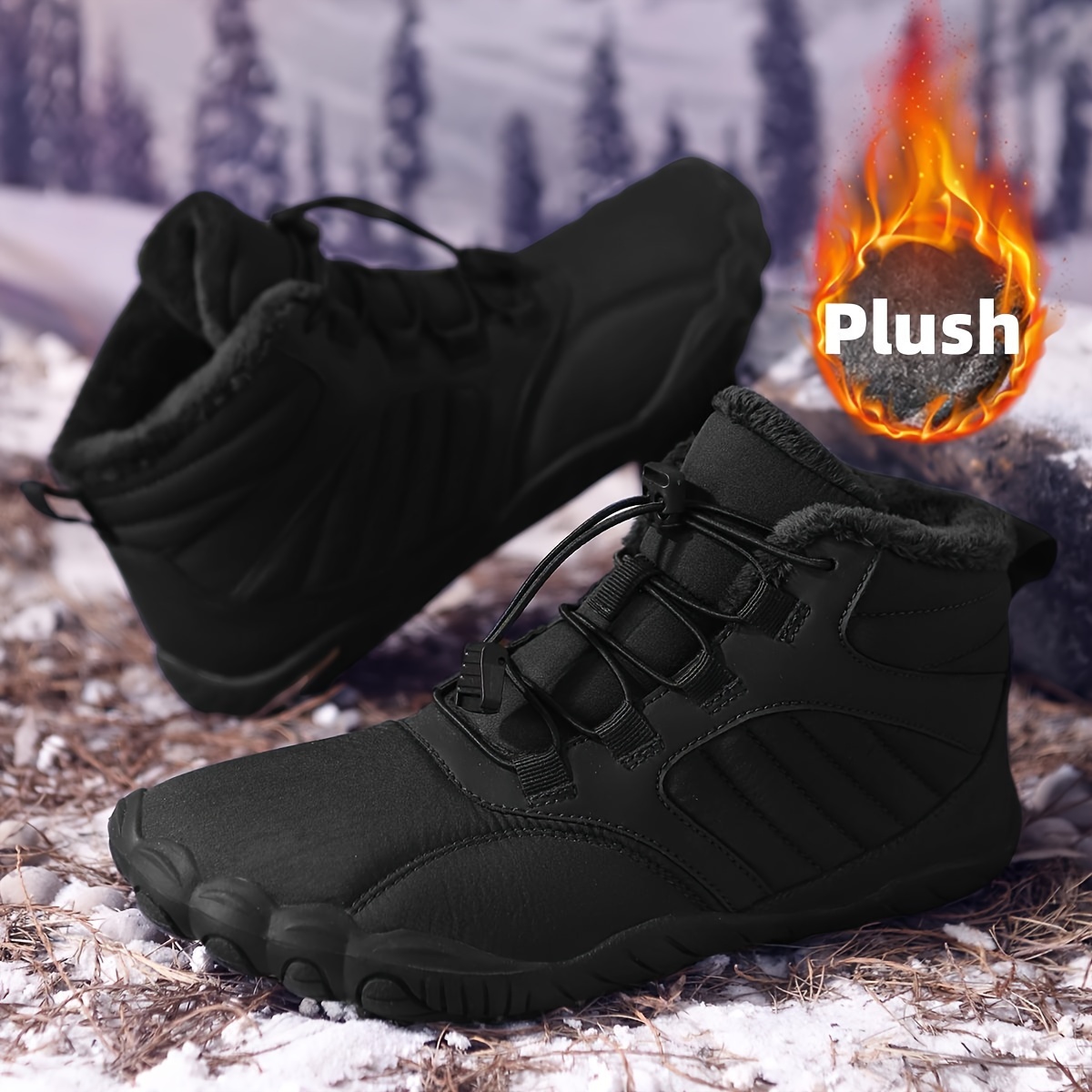 Women'S Shoes Wide Width - Unisexowe zimowe buty śniegowce z polarową