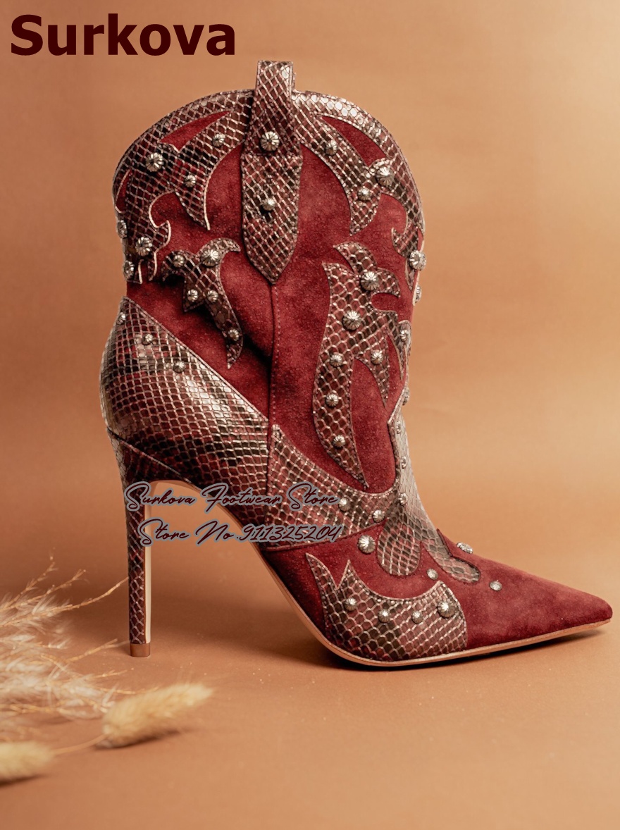 Western Cowgirl Boot - Surkova Vintage Westernowe Botki Kowbojskie z