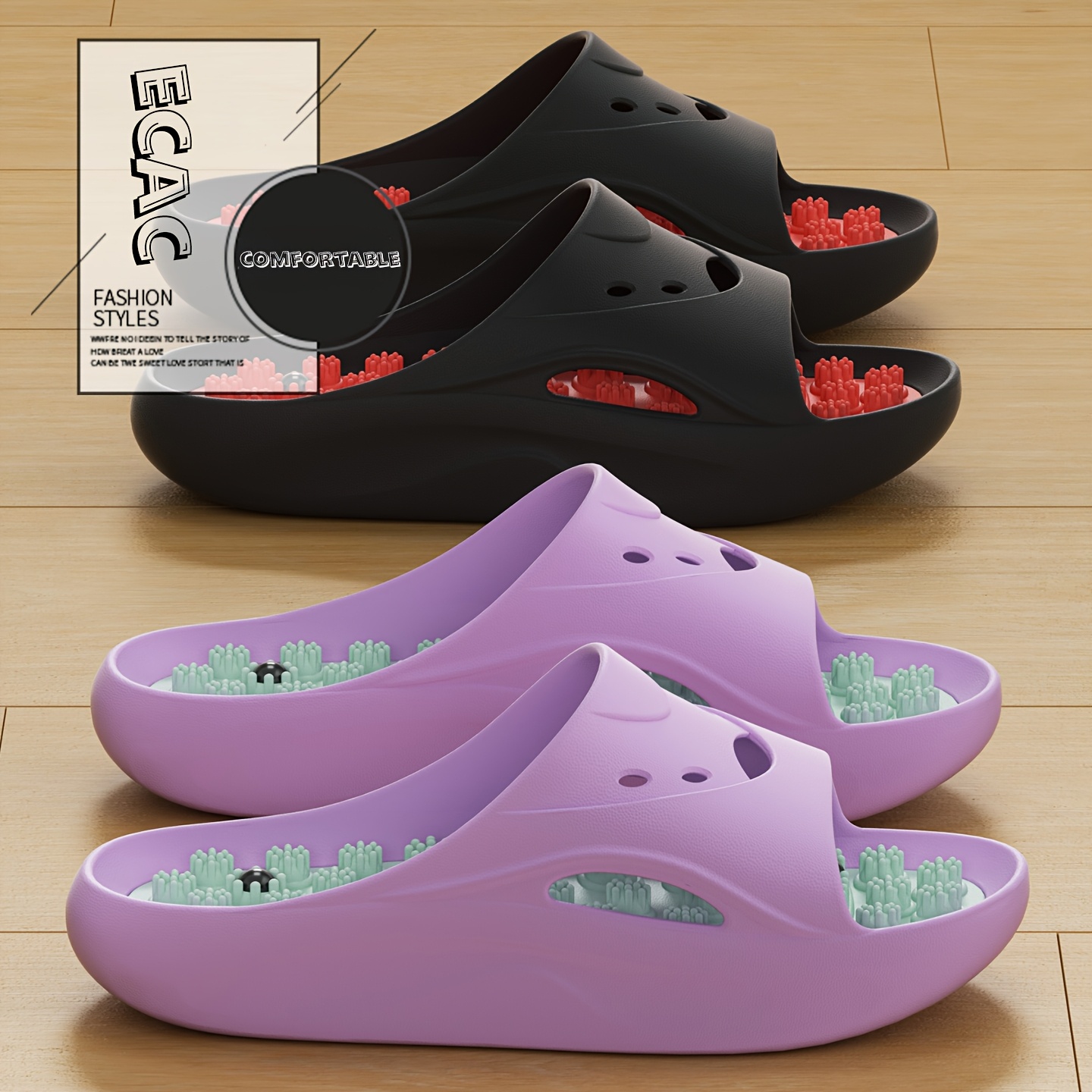 Women'S Shoes To Men'S - Damskie Męskie Klapki Masujące EVA z