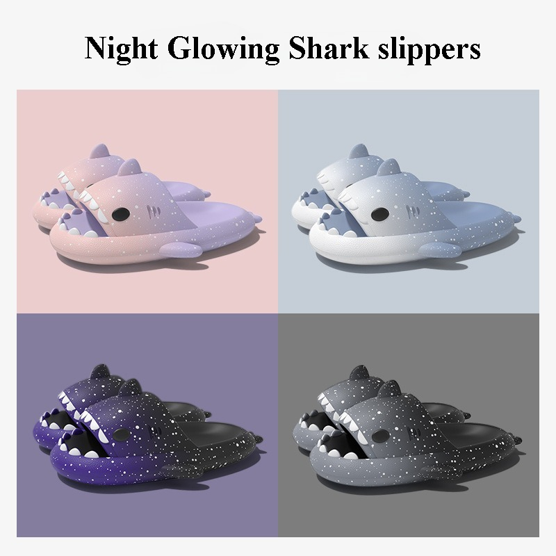 Women'S Shoes To Men'S - Cute Cartoon Shark kapcie dla kobiet