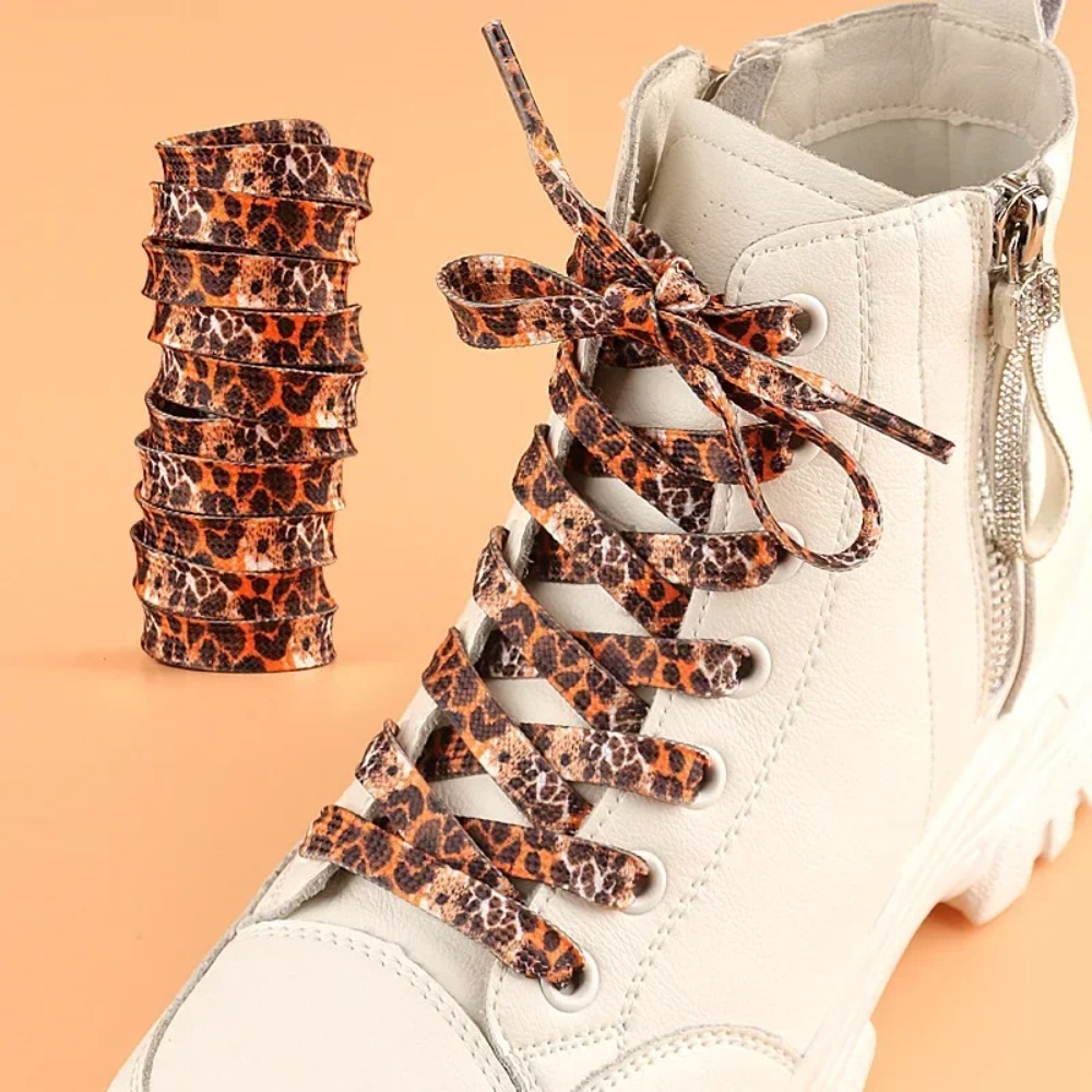 Women Shoes Kinds - Klasyczne sznurówki w panterkę damskie dziewczęce