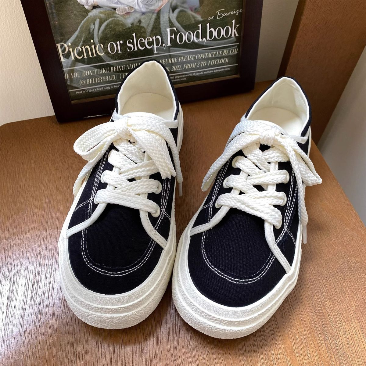 Women'S Shoes Trendy - Modne koreańskie sneakersy z płótna, kolor