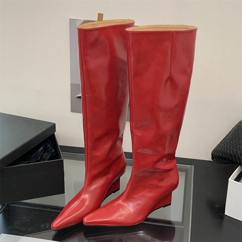 Wedge Heeled Sneaker - Aneikeh Nowe Kozaki Damskie do Kolan