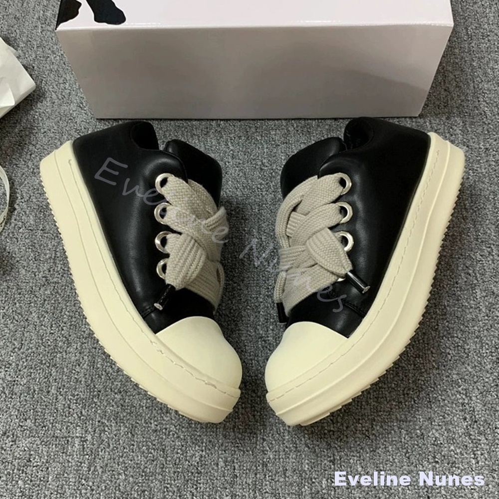 Unisexowe czarne skórzane snea – Women'S Shoes Y2K recenzja i cena