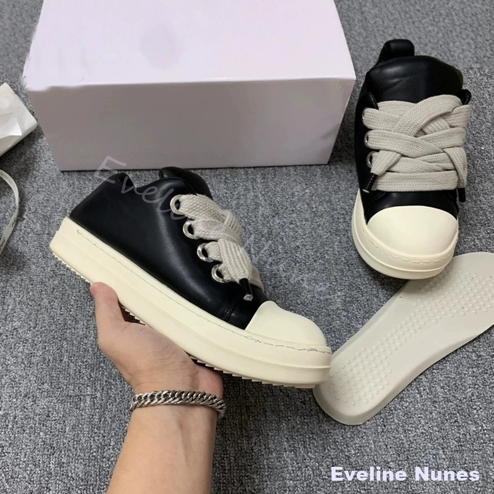 Unisexowe czarne skórzane snea – Women'S Shoes Y2K recenzja i cena