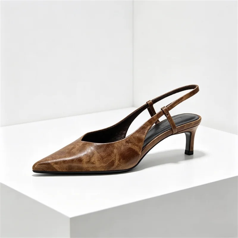 Retro Brązowe Czółenka na Nisk – Women Shoes Brown Colour recenzja i cena