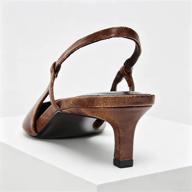 Retro Brązowe Czółenka na Nisk – Women Shoes Brown Colour recenzja i cena
