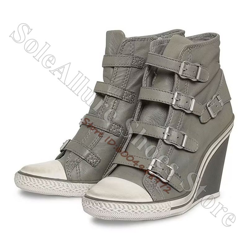 Szare, wielokolorowe sneakersy – Wedge Heeled Sneaker recenzja i cena